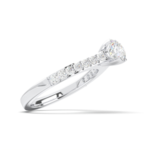 1.17 carats E-F/VSS-VS qualité Moissanite forme ronde diamant Solitaire Prong ensemble bague de fiançailles fabriquée en platine pour les femmes - Product Image 4