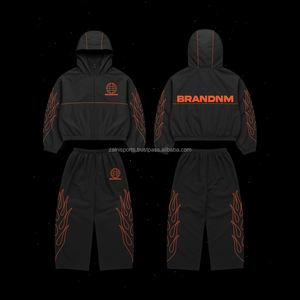 Chaqueta cortavientos transpirable de alta calidad de talla grande, conjunto cortavientos de dos piezas para hombre, venta al por mayor, chándales cortavientos - Product Image 3