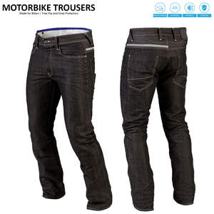 Jeans de moto pour homme D Ride Moto, inserts extensibles, protections de genou réglables, mélange polyester/coton, séchage rapide, respirant - Product Image 3