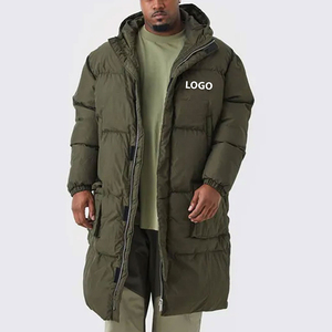 Veste matelassée d'hiver à logo personnalisé, impression intégrale, col montant, fermeture éclair sur le devant, service OEM, veste matelassée décontractée pour homme - Product Image 1
