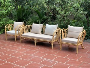 Conjunto de Salón de Ratán Natural de 3 Plazas, Hecho a Mano en Vietnam por Nhat Minh - Tradicional para el Hogar, Villa, Almacén, Sala de Estar al Aire Libre - Product Image 6