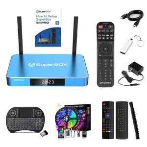 Superbox S5 Max 4GB+64GB Wi-Fi /5G Dual Band Wi-Fi Smart Media Player the best iptv box in USA America android tv box decoder