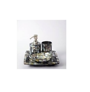 Latest MOP Bathroom Set Hot Selling Eco-Friendly <b>Mother</b> of Pearl Bathroom Set Manufacture Handicraft From India - Product Image 3
