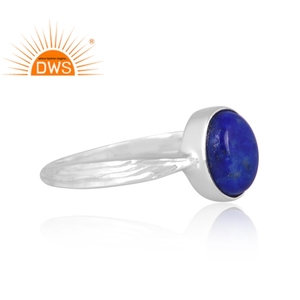 Dernier modèle de bague empilable en argent sterling fin avec pierres précieuses lapis lazuli naturelles Fabricant de bijoux personnalisé - Product Image 4