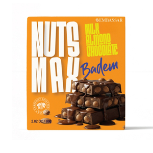 Top Seller Nuts Max Premium Milk Chocolate <b>Bar</b> with Almond & Hazelnut Delicious Gourmet Chocolate <b>Snack</b> - Product Image 1
