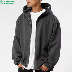 เสื้อฮู้ดดี้สตรีทแวร์พิมพ์ลายตามสั่ง 500 GSM ผ้าหนา ทรงโอเวอร์ไซส์ ทรงปกติ ไหล่ตก ซิปยาวเต็มตัว ผ้าเฟรนช์เทอร์รี่ - Product Image 3