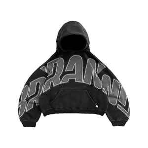 OEM personalizado 100% alta calidad colorido hombres sudaderas con capucha cortas negro gris algodón poliéster mezcla - Product Image 1