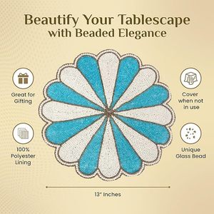 Haute vente fantaisie verre perlé Table à manger napperon élégance tapis décoratif pour les fêtes de mariage meilleur vendeur tapis tampons - Product Image 3