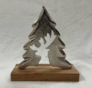 Ornements d'arbre de Noël en aluminium de haute qualité avec articles en métal de base en bois pour les décorations de Noël festives - Product Image 4
