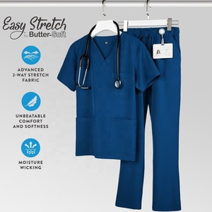 Ensemble de gommages médicaux pour femmes manches courtes et pantalons pour médecins infirmières esthéticiennes tissu givré OEM vêtements de clinique en gros - Product Image 5