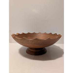 Custom Print Polished Acacia Wood Serving Bowl Natural Crafts OEM Customized Eco-Friendly Decorative Fruits Display Dish - Product Image 3