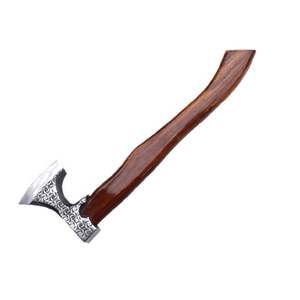Hacha Tomahawk Hecha a Mano de Acero con Alto Contenido de Carbono, Hacha Multiusos para Campamento, Supervivencia al Aire Libre, Mango de Madera Natural, Funda de Cuero - Product Image 2
