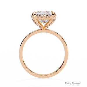 2,86 Ct Princess Cut Lab Grown Diamond Halo Anillo de compromiso Rose Gold CVD Diamond Ring Regalo de aniversario para ella - Product Image 3