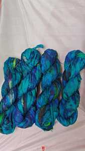 เส้นไหมส่าหรีย้อมสีแบบจุ่มทำเองรีไซเคิลสำหรับงานปักถักด้วยมือสำหรับร้านจำหน่ายเส้นด้าย - Product Image 4