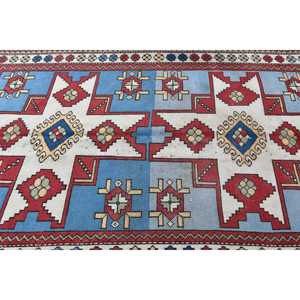 Alfombra Vintage, Alfombra Turca Grande de 5.3x8.4 pies, Alfombra de Lana Roja y Azul Estilo Suroeste - Product Image 5