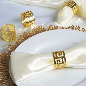 Vente chaude sur mesure de luxe ronds de serviette en laiton et fer décor de table à manger pour les mariages et les occasions spéciales - Product Image 4