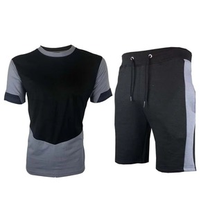Tenue décontractée de rue d'été pour hommes ensemble de deux pièces en gros avec short imprimé et t-shirts séchage rapide et respirant - Product Image 2
