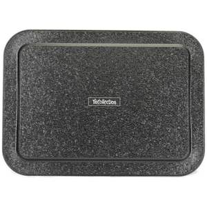 Plateau de service décoratif en bois 310x430mm fond noir avec motif sans couture de lignes géométriques en cuir - Product Image 2