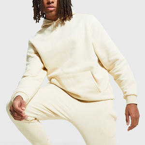 Ensemble de survêtement décontracté pour homme, uni, pour l'hiver, 100% polyester, molleton écologique, sweat-shirt et pantalon de jogging - Product Image 1
