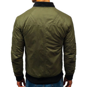 Chaqueta bomber para hombre personalizable al por mayor 2024, abrigo cortavientos con cremallera de poliéster, chaquetas de exterior con cuello levantado de tela de lona - Product Image 3