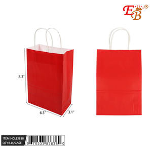 Sacchetto Regalo in Carta Rossa Eb 6.3X8.3X3.1 Pollici per Bomboniere all'Ingrosso - Product Image 1