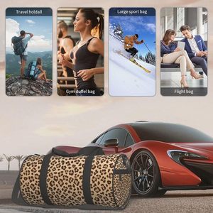 Bolsa de lona de gimnasio portátil personalizada, bolsa de gimnasio plegable impermeable para hombres y mujeres, diseño de tigre - Product Image 6