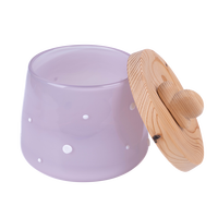 Vases de table en verre soufflé à la main modernes avec couvercles en bambou, couleur personnalisée, taille unique, emballés individuellement, marque Chien Keng
