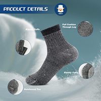 Chaussettes athlétiques courtes en laine vert hiver pour hommes Performance Crew Ski cheville Trekking laine mérinos