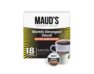 Cápsulas de Café Descafeinado Maud's World's Strongest, 18 Unidades, Café Tostado Oscuro Descafeinado en Cápsulas Individuales – Café 100% Arábica - Product Image 1