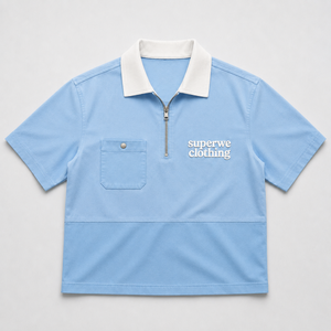 Servizio OEM Camicia da Lavoro Classica Vintage con Zip a un Quarto per Uomo, Personalizzazione con Nome del Marchio Ricamato, Colletto <span class=keywords><strong>Polo</strong></span>, Camicia da Lavoro a Quadri all'Ingrosso - Product Image 3