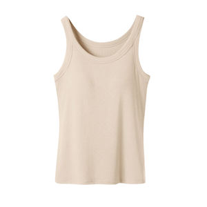 Camiseta sin mangas acanalada para gimnasio y fitness para mujer, camisetas sin mangas de algodón y poliéster de talla grande de estilo informal de corte regular para mujer, servicio OEM - Product Image 1