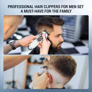 Kit Profesional de Cortadora de Pelo Inalámbrica Recargable, Recortadora de Barba con 6 Peines Guía para Corte de Pelo Masculino, Batería USB - Product Image 2