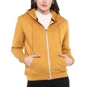 Women's Hoodies Cotton <b>Top</b> High Quality <b>Zipper</b> Women Hooded Sweatshirts Long Sleeve Plain Oversized Latest Design Fashion Style - Product Image 1