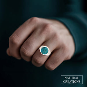 Anillo de Plata de Ley 925 con Engaste de Turquesa Clásico para Hombre, Hecho a Mano, Regalo Único para Él, Cumpleaños, Aniversario, Boda, Fiesta - Product Image 4