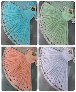 Bas de robe de séquence de fil à broder en georgette de créateur avec Dupatta Festival Wear Prix le plus bas Fabrication de vêtements ethniques Gharara - Product Image 4