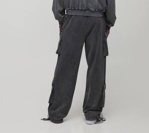 Lavage à l'acide avec patch broderie Double capuche haute qualité 100% coton hommes sweats à capuche pull lourd survêtement - Product Image 3