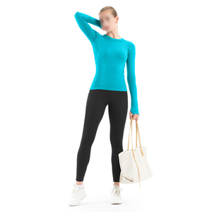 Haut de yoga à manches longues, respirant, avec trou pour le pouce, pour la course, la gym, l'entraînement, léger et performant - Product Image 5