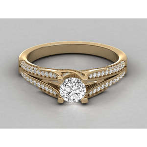 Anillo de Diamantes Solitario de Oro de 14K para Mujer, Joyería Elegante y Lujosa - Product Image 3