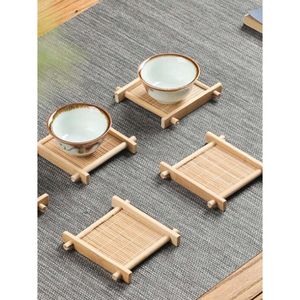 แผ่นรองจานไม้ไผ่ธรรมชาติทำมือ กันลื่น สำหรับชามและภาชนะบนโต๊ะอาหาร สไตล์โบฮีเมียน ใช้ในงานแต่งงาน หนา - Product Image 3