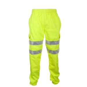 Unisex Hi Vis Safety Fleece Bottoms ANSI Class 2 LED Flash Customized Logo Workwear Jogger Pants 100% Cotton Polyester - Product Image 1