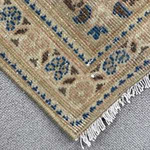 Tapis turc vintage, grand tapis de 6,3 x 9,6 pieds, tapis à bordures brunes - Product Image 4