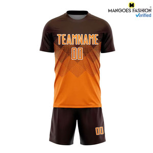 Uniforme de Fútbol Personalizado Sublimado en Marrón, Naranja y Blanco, Jersey de Manga Corta, Transpirable, de Secado Rápido, Rendimiento Óptimo - Product Image 4