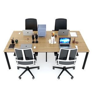 โต๊ะกลุ่มสไตล์มินิมอลสำหรับ 4 ที่นั่ง ขนาด 240x120 ซม. ไม้อัดเคลือบเมลามีน ขาเหล็กทรงวงรี รุ่น HBOV039 - Product Image 3