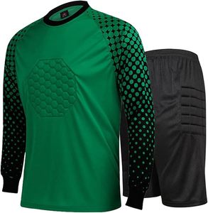Vente en gros Uniforme de football Maillot de gardien de but rembourré pour homme Ensemble short et pantalon de gardien à manches longues Chemise de gardien de but Entraînement de football - Product Image 3