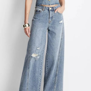 Pantalones Vaqueros Holgados de Pierna Ancha para Mujer, Estilo Informal, Cómodos, a la Moda, Ropa Vaquera Informal para Mujer - Product Image 2