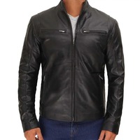 Veste de course rétro classique en cuir bleu pour hommes veste de moto décontractée d'hiver avec logo OEM et patch design