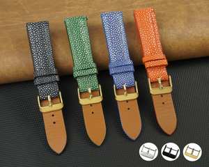 Vente en gros Bracelet de montre haut de gamme de luxe 20mm en cuir véritable Stingray Matériau PC de haute qualité Bracelets de montre de haute qualité - Product Image 6