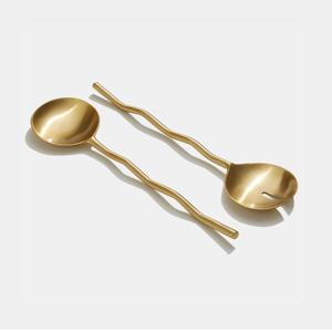 Wonderful Finishing Stainless Steel Salad Server Set for Wedding Events, New Metal <b>Serving</b> <b>Spoon</b> and Fork for Dining Tables - Product Image 2