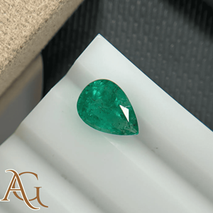 Émeraude naturelle zambienne de forme poire, belle couleur, pierre précieuse pour la fabrication de bijoux, pierre précieuse en vrac, 1,2 carats, certifiée - Product Image 3