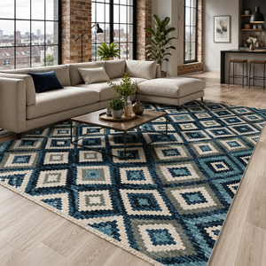 <b>Rug</b> Weavers RW7070 Sumak Denim Tribal Washable <b>Rug</b> Dropshipping Wholesale Washable Chenille 10 Sizes - Product Image 1